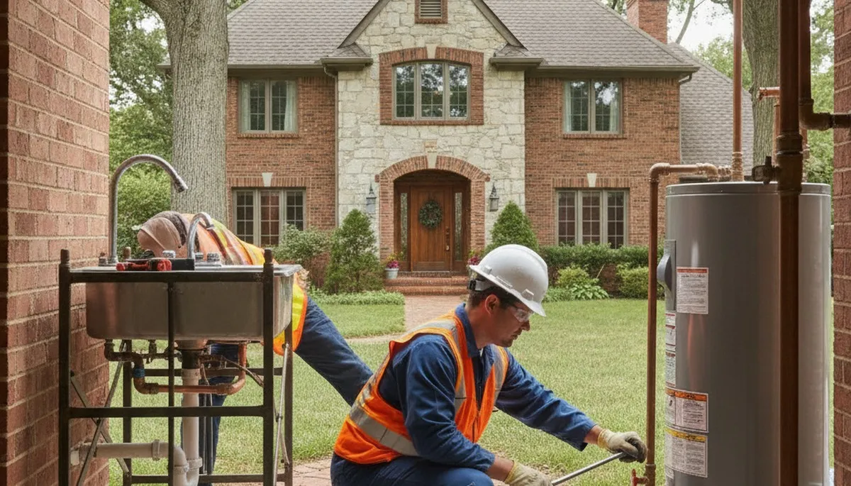 Plumber repairing a leak in Saint Charles, MO for plumbingstcharlesmo-new.com