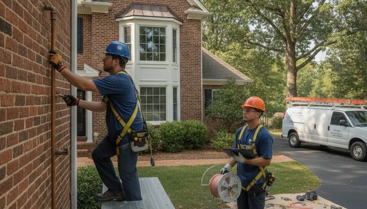 Plumber repairing a leak in Saint Charles, MO for plumbingstcharlesmo-new.com