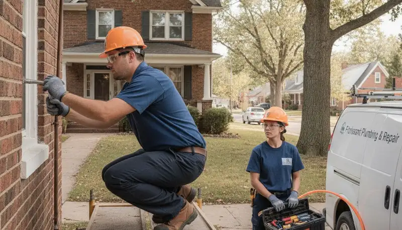 Plumber repairing a sink in Saint Charles, MO for plumbing repair service