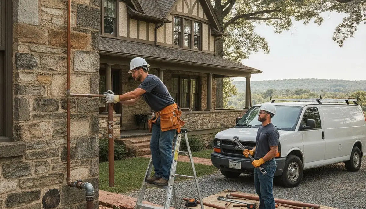 Professional plumber repairing pipes for Saint Charles, MO plumbing service