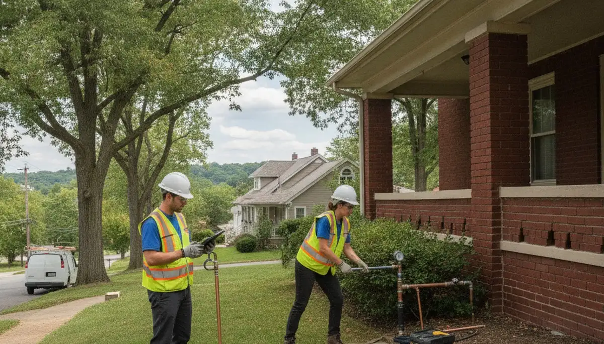 Plumber repairing pipe leak in Saint Charles, MO for plumbingstcharlesmo-new.com