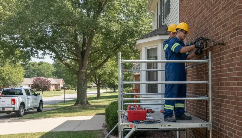 Plumber repairing a pipe in Saint Charles, MO for plumbing repair service