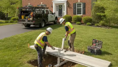 Plumber repairing a pipe in Saint Charles, MO for plumbing repair service