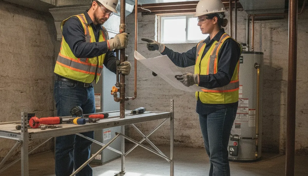 Plumber repairing a pipe in Saint Charles, MO for plumbingstcharlesmo-new.com