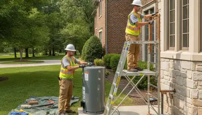 Plumber repairing pipe in Saint Charles, MO for plumbing repair service