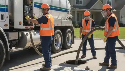 Septic pumping service truck for Saint Charles, MO homes by On Call Plumbers